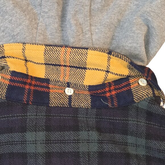 Flannel Plaid Multi Patch Shacket Shirt American Eagle Outfitter Size Medium - Picture 13 of 16